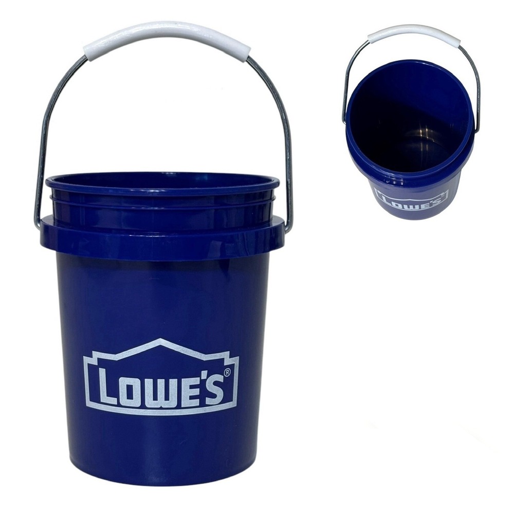 Lowe's Mini Paint Bucket 0.42 Qt 400ml Blue Plastic Miniature Pail BPA-free